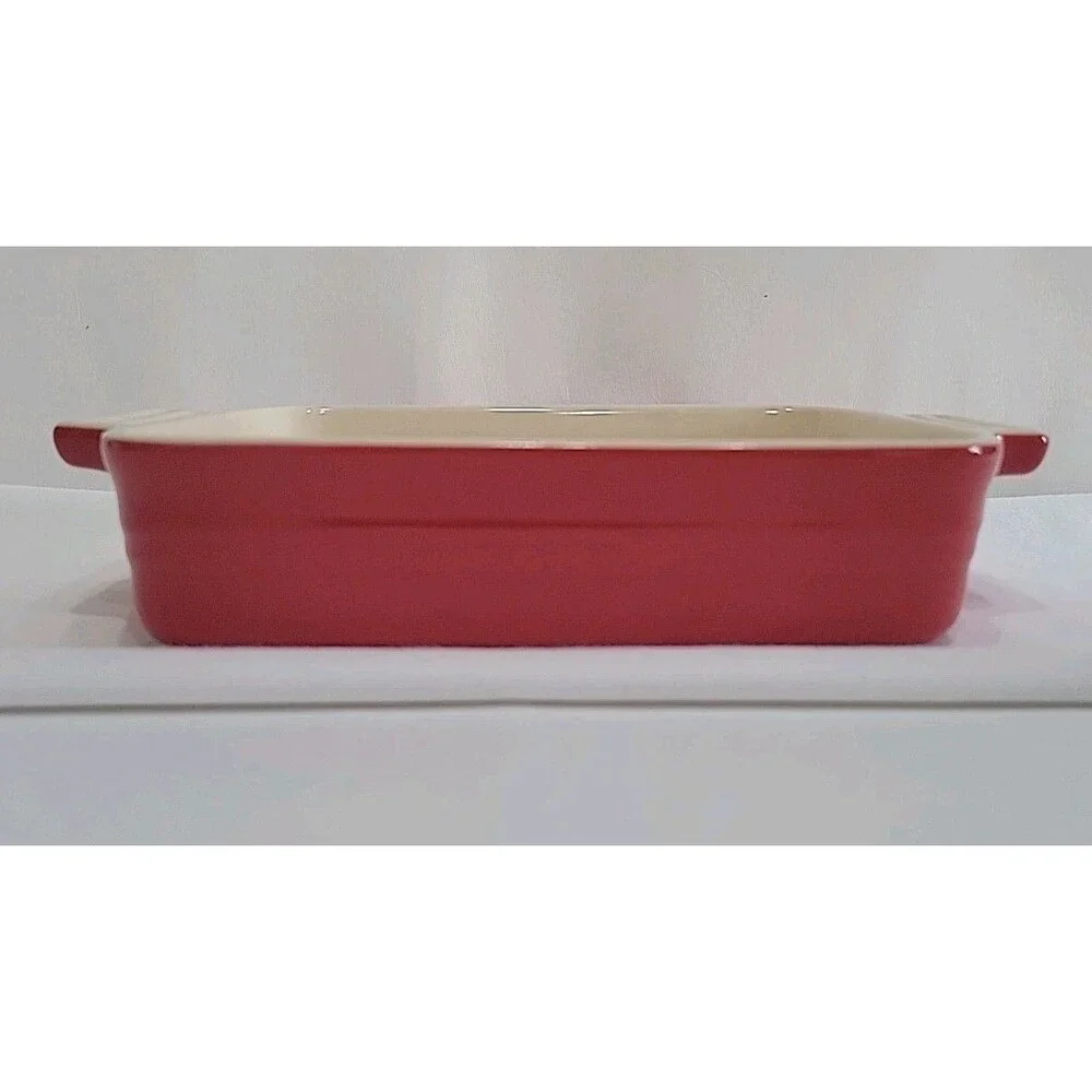Le Creuset Heritage Rectangular Stoneware Dish Cerise Red 16oz 7x5 09-45